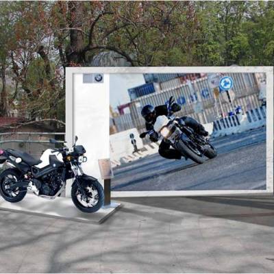 a motorcycle parked on the side of a road