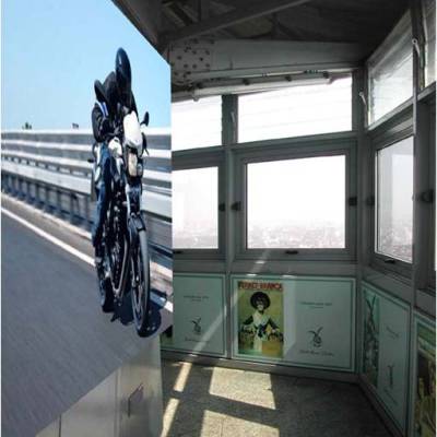 a bedroom with a large window