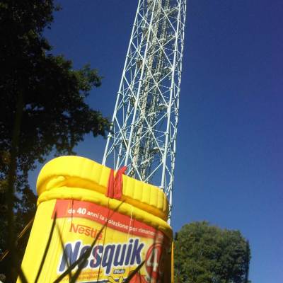 a close up of a tower